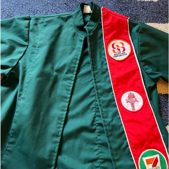RARE Vintage 70s 80s 7 Eleven 11 Store Employee Crew Uniform Jacket Green - Picture 5 of 15